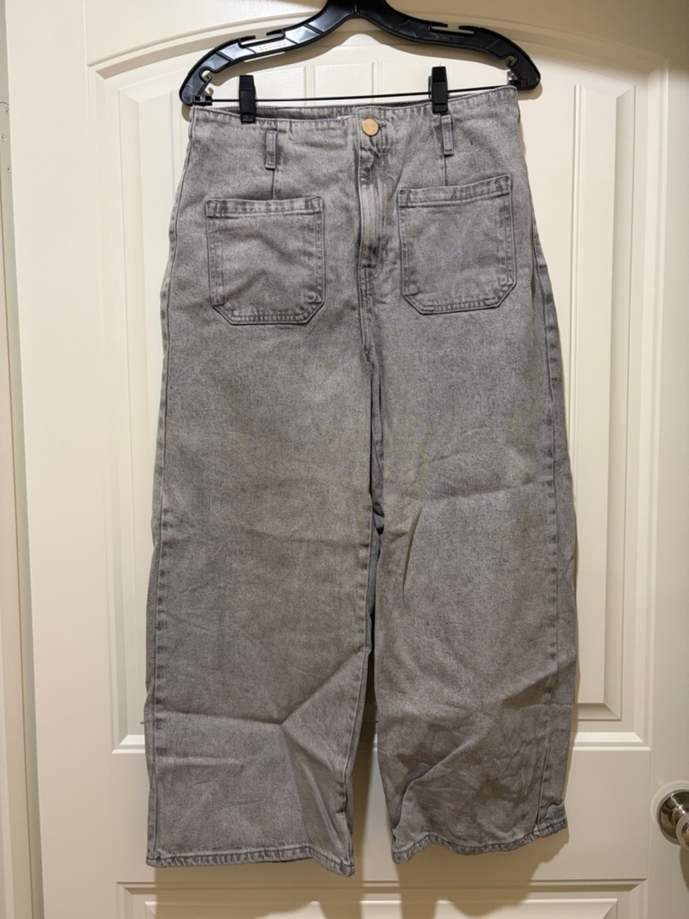 Zara Light Gray Wide-Leg Women's Jeans